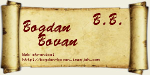 Bogdan Bovan vizit kartica